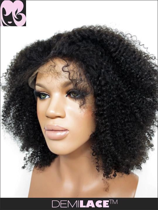LACE FRONT WIG: Kiki Afro Kinky Curly Indian Remy