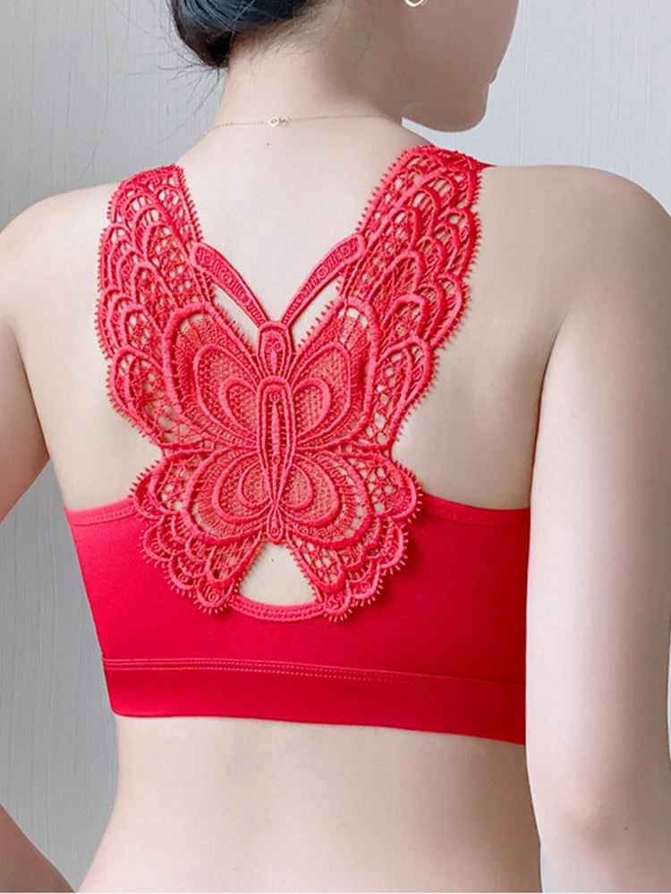 Lace Seamless Front-Closure Minimizer Bra
