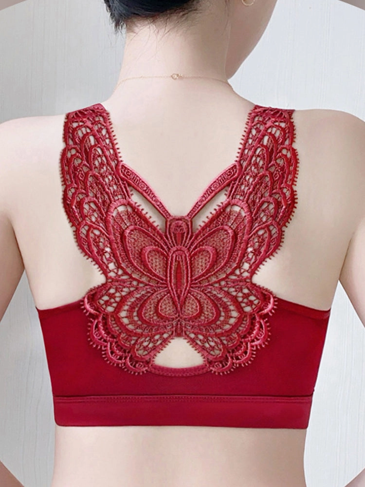 Lace Seamless Front-Closure Minimizer Bra