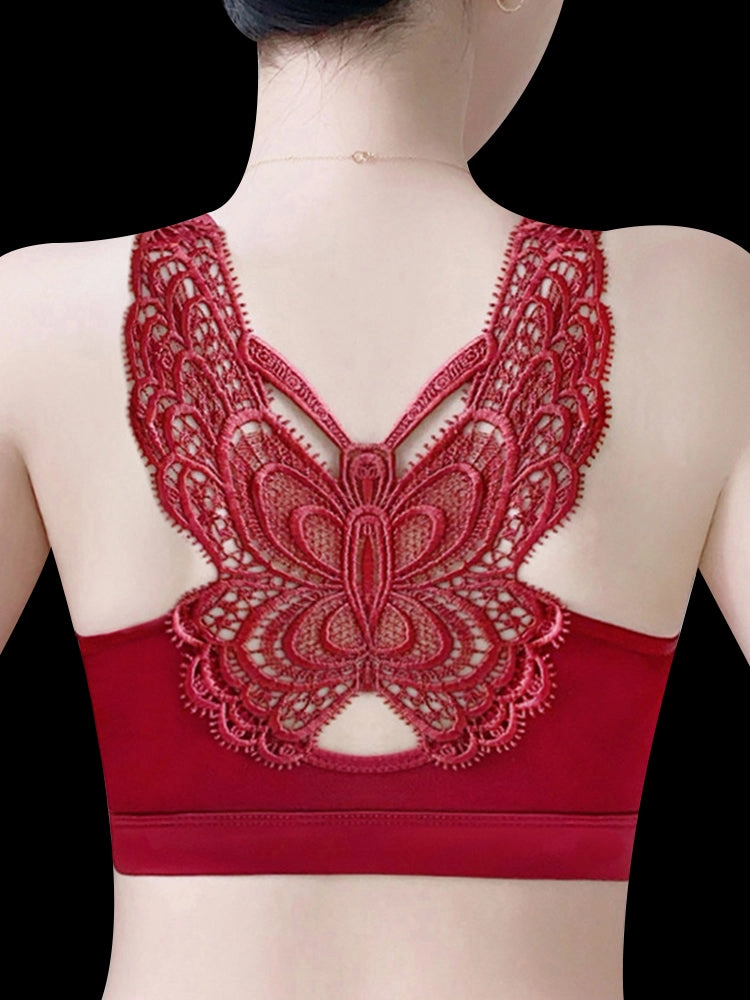 Lace Seamless Front-Closure Minimizer Bra