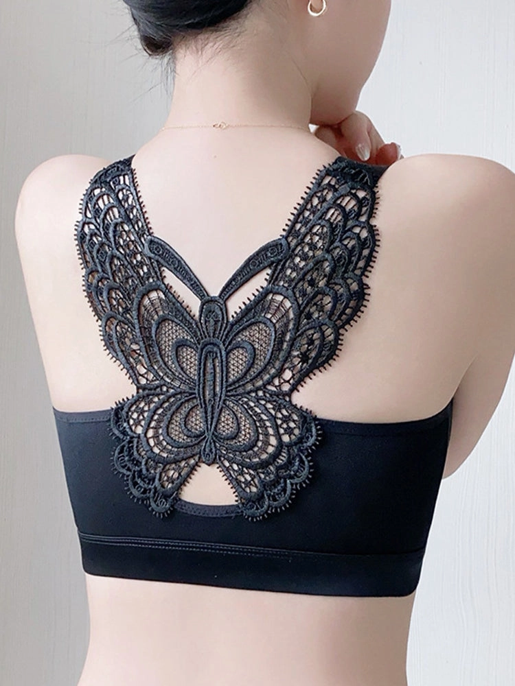 Lace Seamless Front-Closure Minimizer Bra