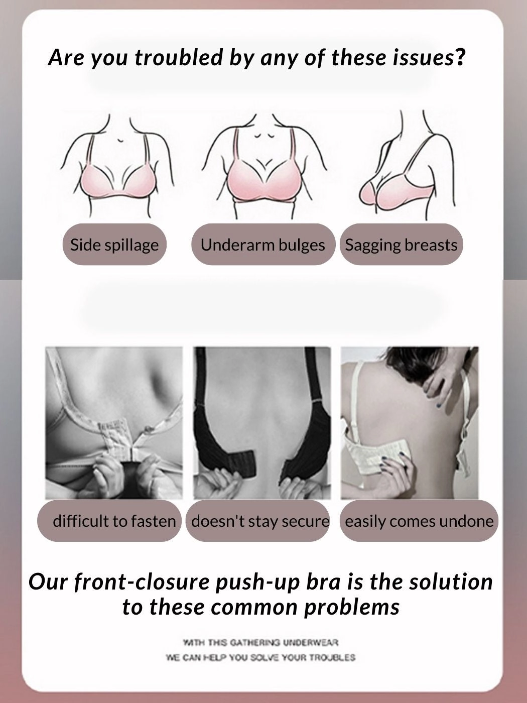 Lace Seamless Front-Closure Minimizer Bra