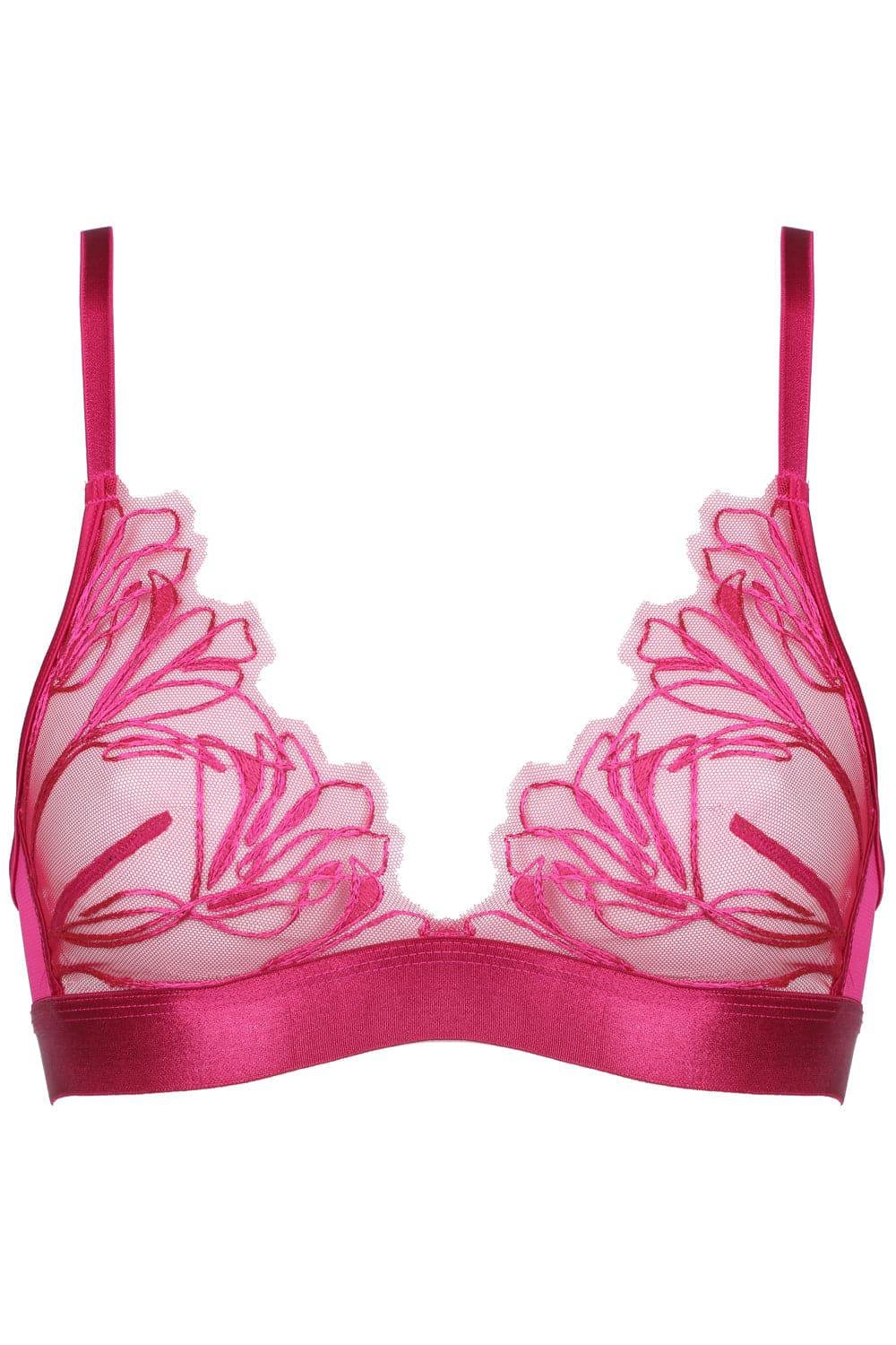 Love Supreme Triangle Bra in Fuchsia, Size UK 32C