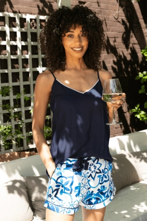 Marie Tile Print Shorts, Size UK 8