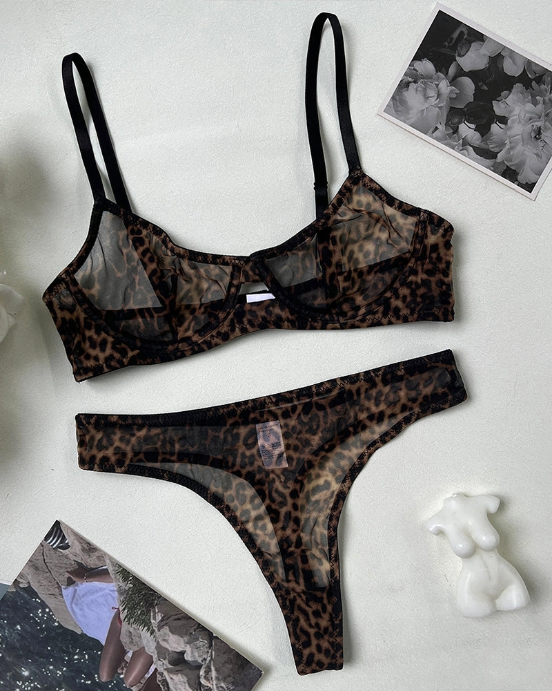 Mesh Sheer Push Up Lingerie Set