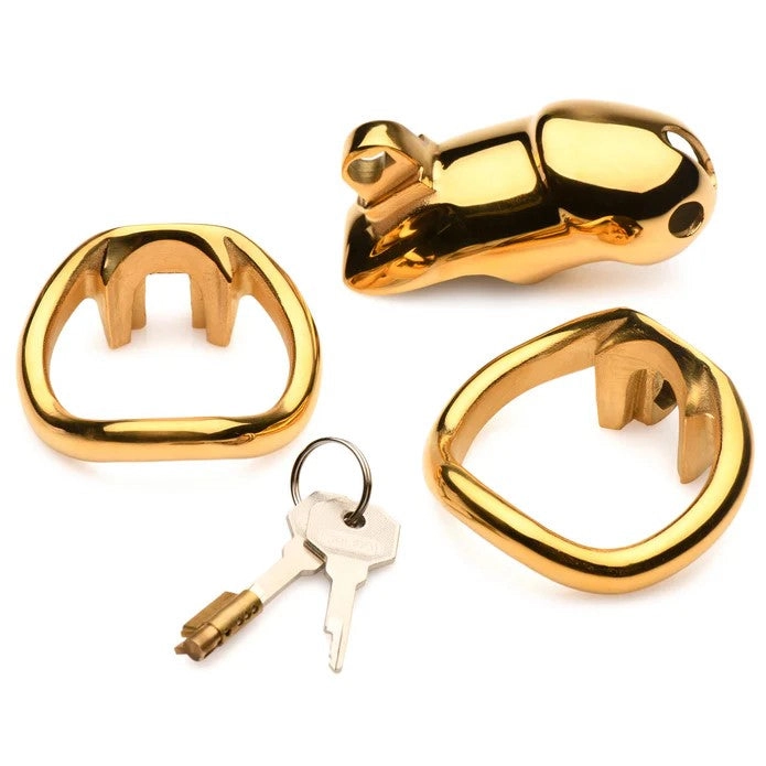 Midas 18K Gold-Plated Locking Chastity Cock Cage
