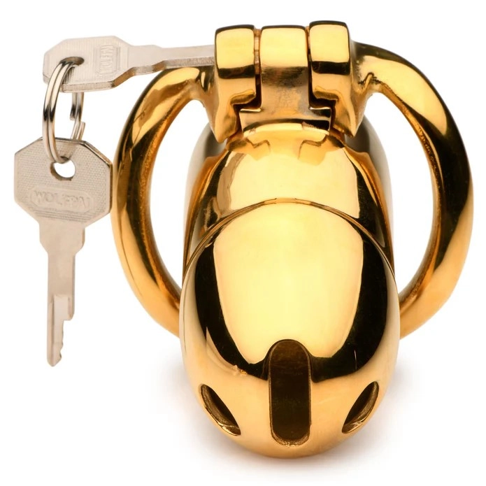 Midas 18K Gold-Plated Locking Chastity Cock Cage