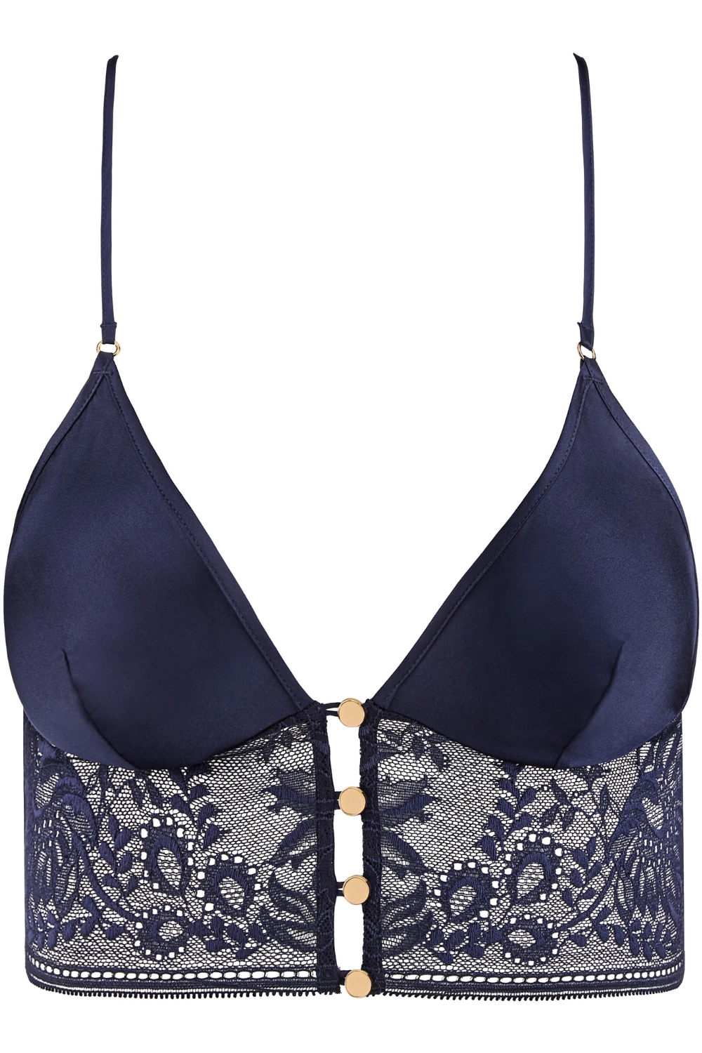 Midnight Whisper Silk Bralette Evening Blue