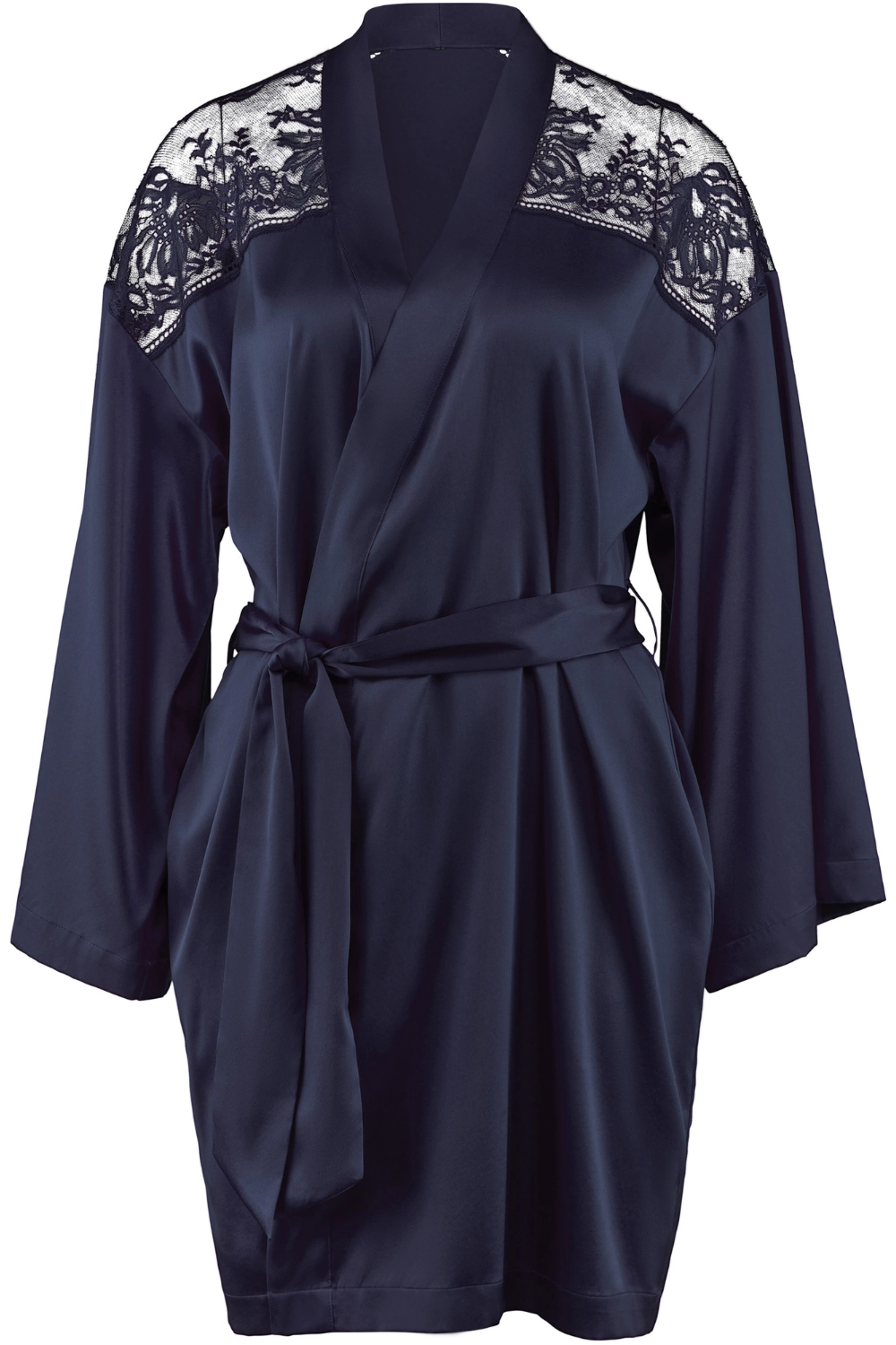 Midnight Whisper Silk Kimono Evening Blue