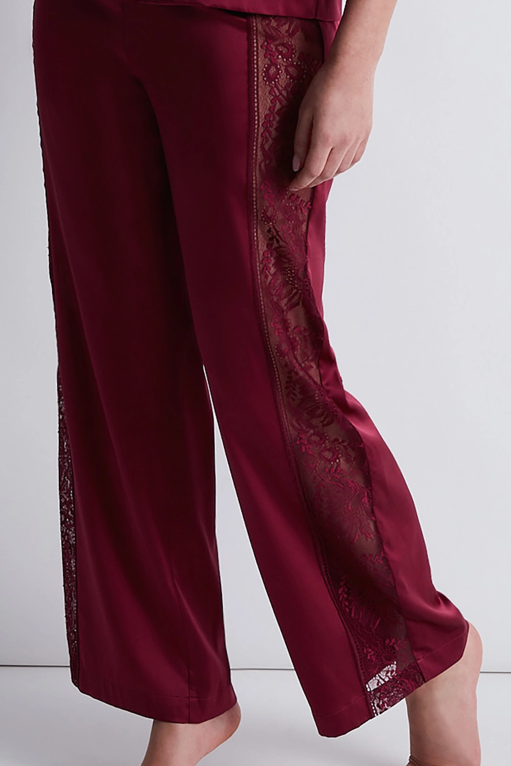 Midnight Whisper Silk Trousers Crimson Red