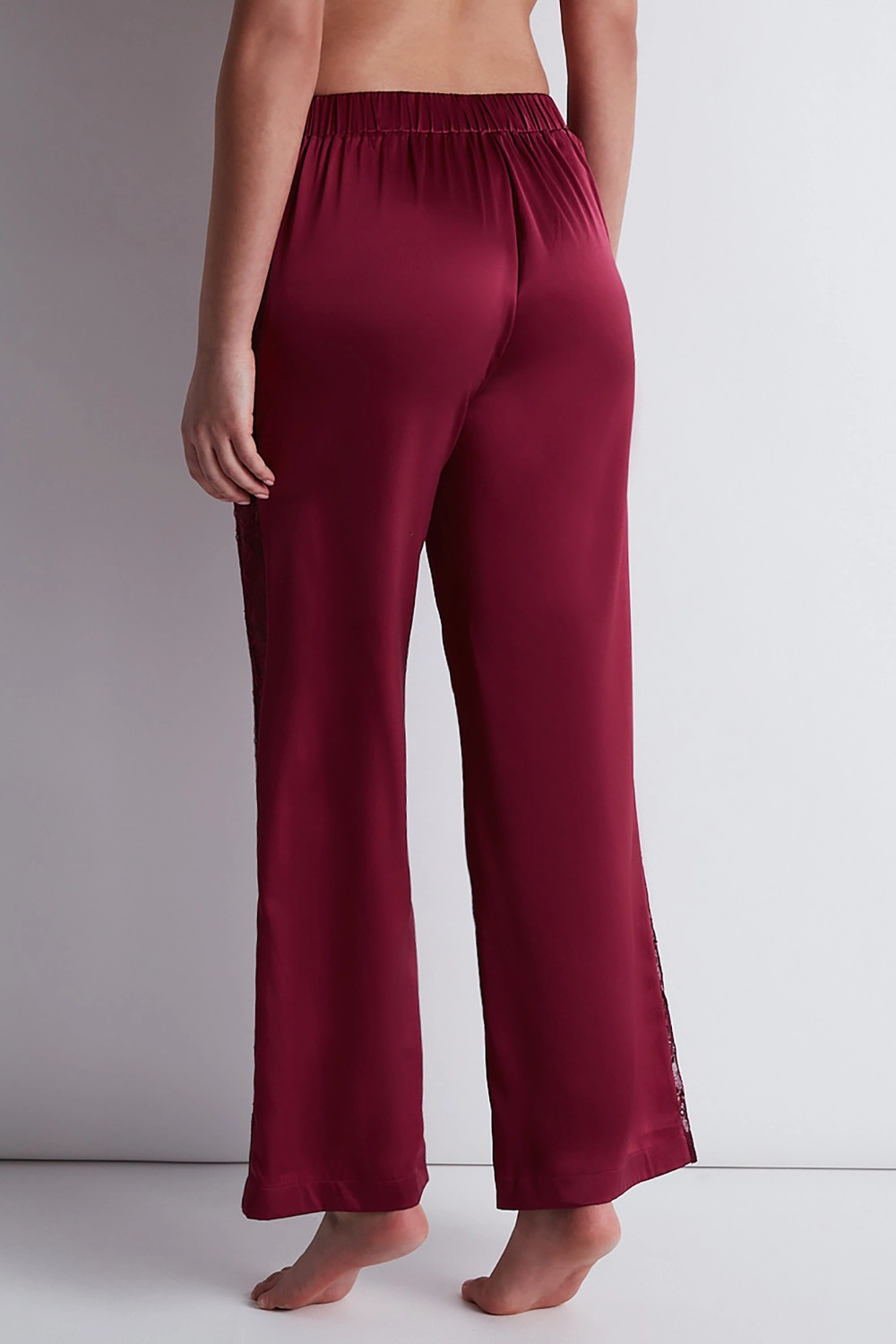 Midnight Whisper Silk Trousers Crimson Red