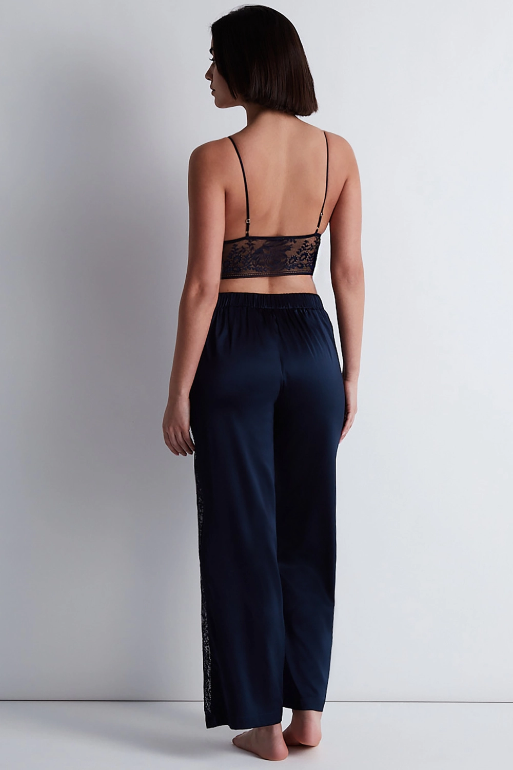 Midnight Whisper Silk Trousers Evening Blue