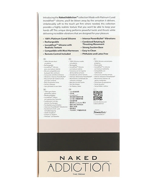 Naked Addiction The Freak 7.5 Inch Rotating & Thrusting Vibrating Dong - Ivory