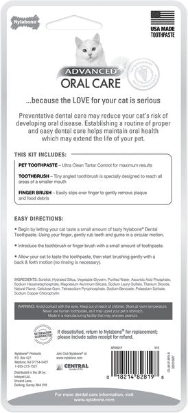 Nylabone Advanced Cat Oral Care Dental Kit For Cats