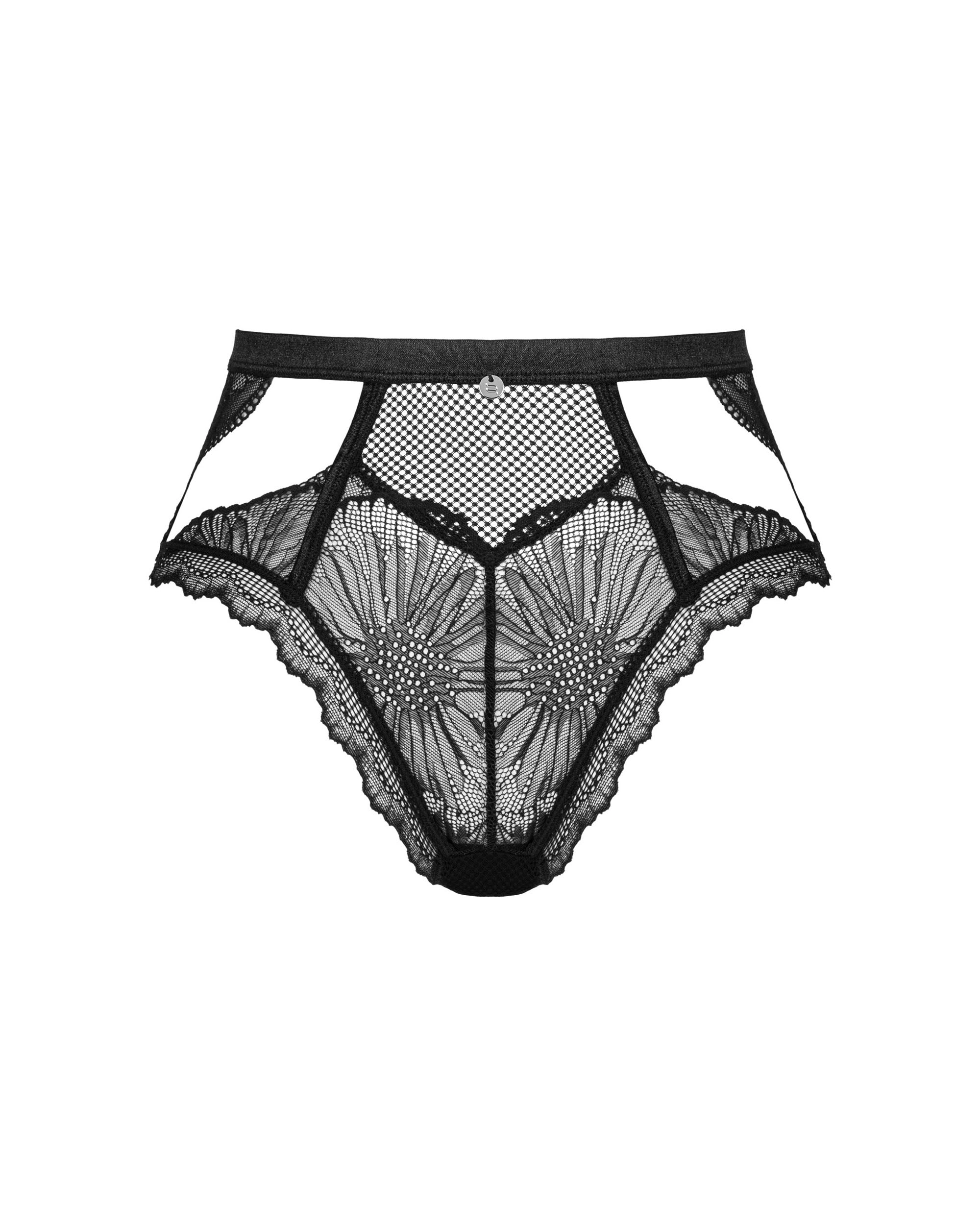 Obsessive Mibelia Lace Panty with Cutouts Black