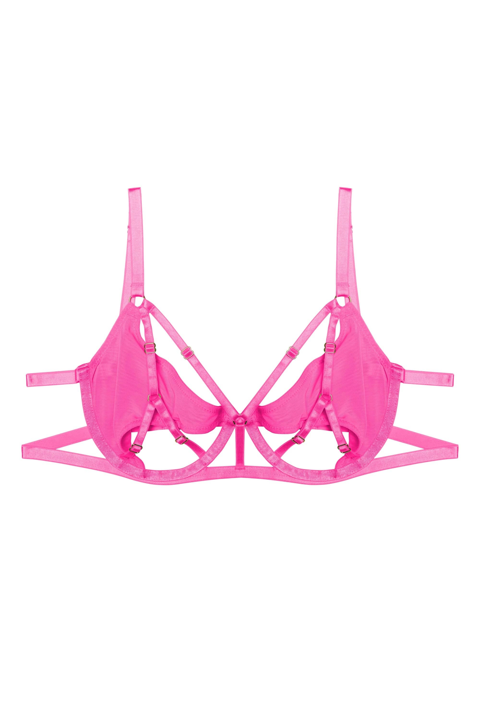 Penny Neon Pink Cut Out Mesh Bra