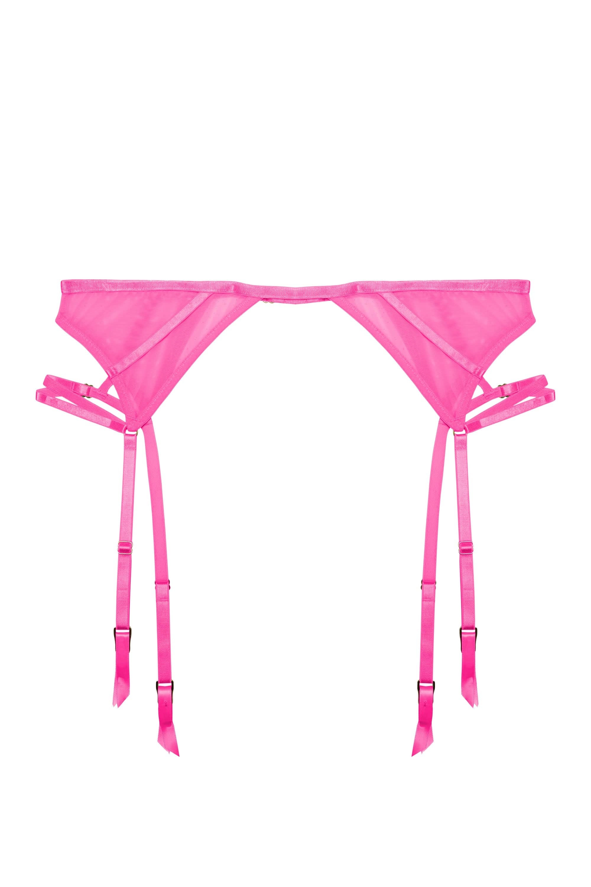 Penny Neon Pink Strappy Mesh Suspender Belt