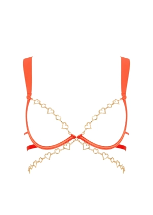 Phoenix Open Wired Bra (Hot Coral/Gold)