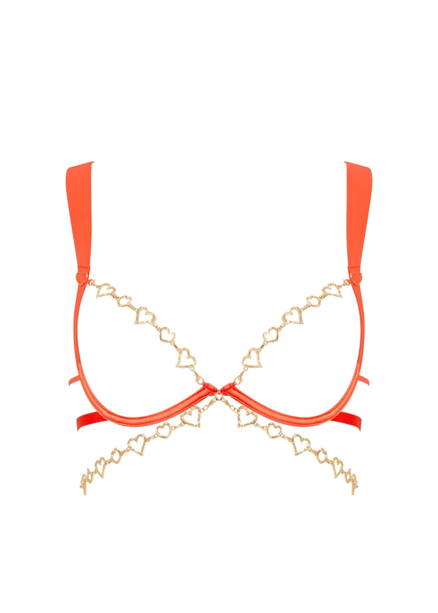 Phoenix Open Wired Bra (Hot Coral/Gold)