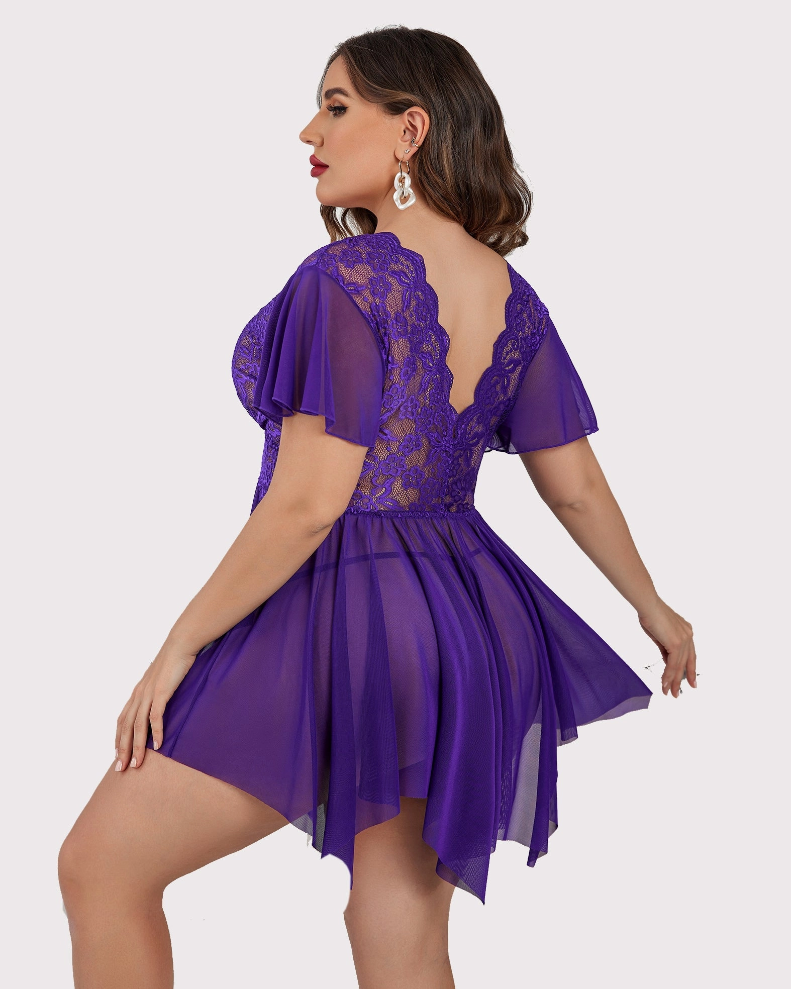 Plus Size Floral Lace Lingerie