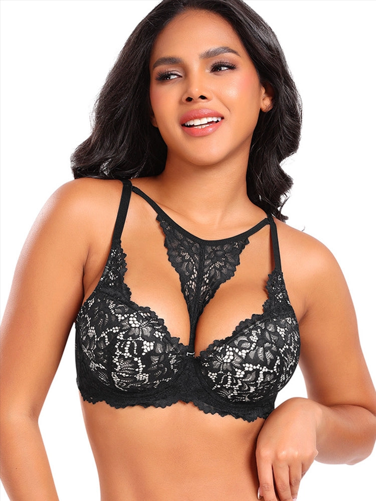 Plus Size Lace Push-Up Bra - Supportive Underwire Lingerie for Women