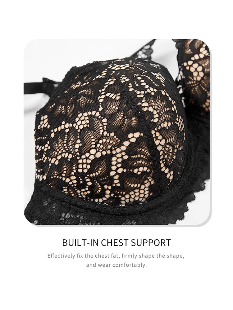 Plus Size Lace Push-Up Bra - Supportive Underwire Lingerie for Women