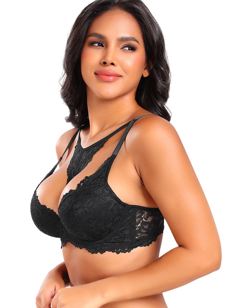 Plus Size Lace Push-Up Bra - Supportive Underwire Lingerie for Women