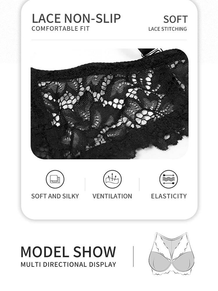Plus Size Lace Push-Up Bra - Supportive Underwire Lingerie for Women