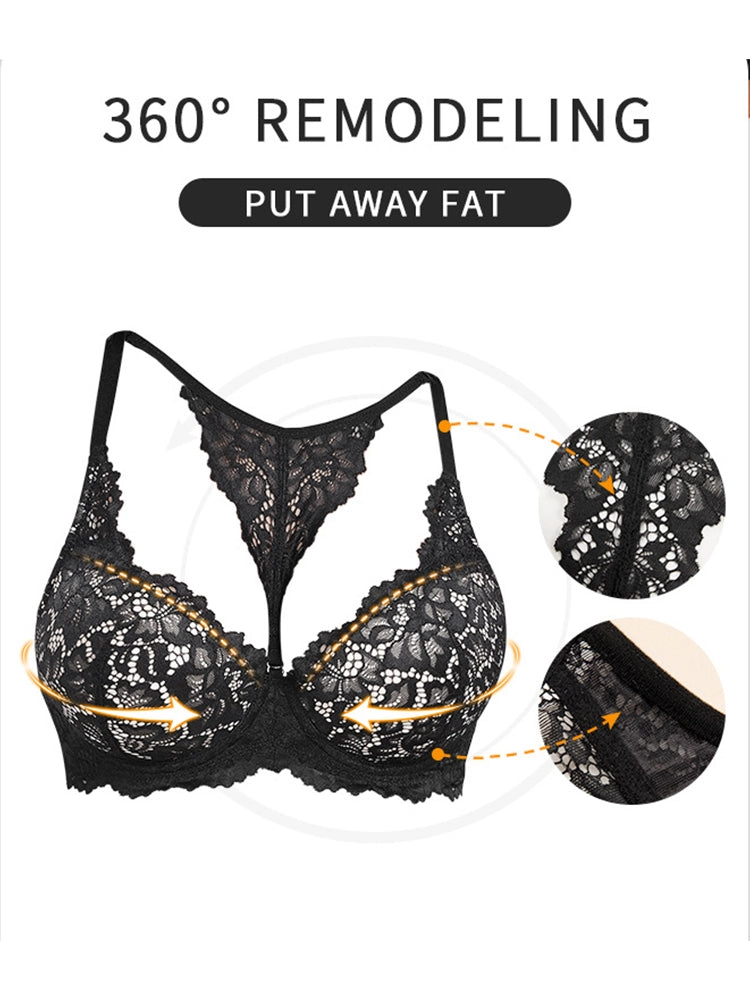Plus Size Lace Push-Up Bra - Supportive Underwire Lingerie for Women