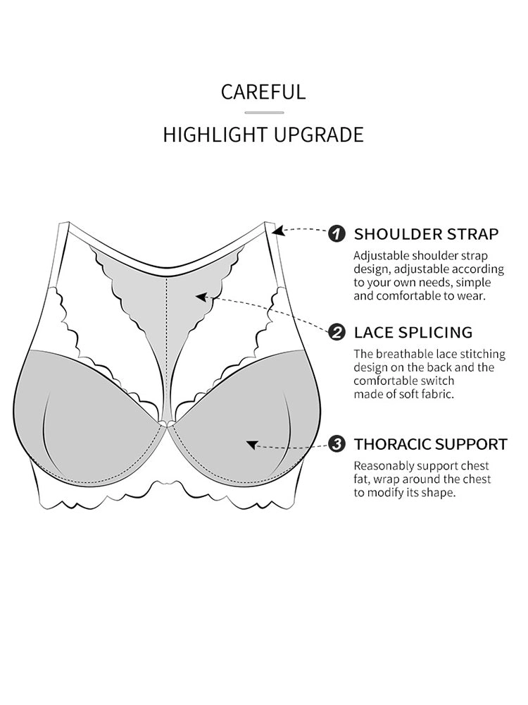 Plus Size Lace Push-Up Bra - Supportive Underwire Lingerie for Women
