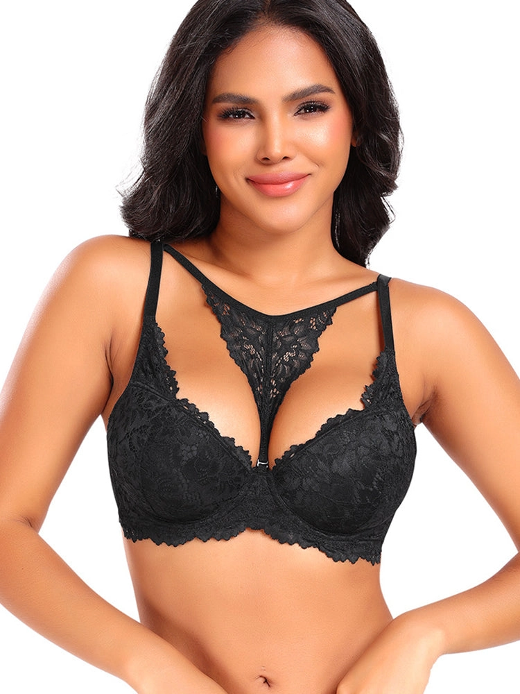 Plus Size Lace Push-Up Bra - Supportive Underwire Lingerie for Women
