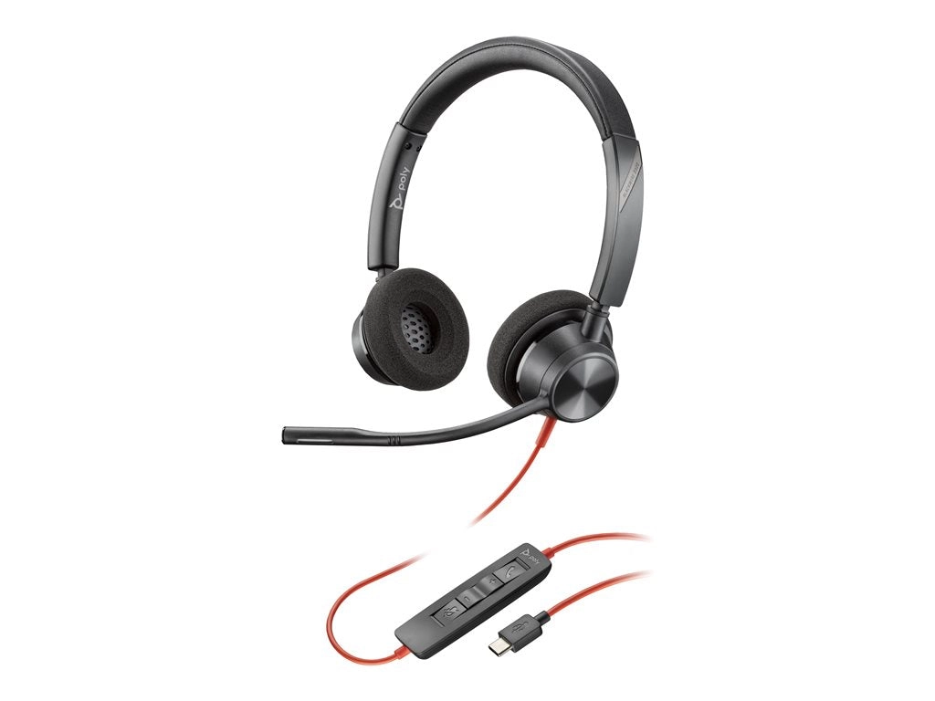 Poly Blackwire 3320 - Blackwire 3300 series - headset - on-ear - wired - USB-C - black - UC certified 8X219AA