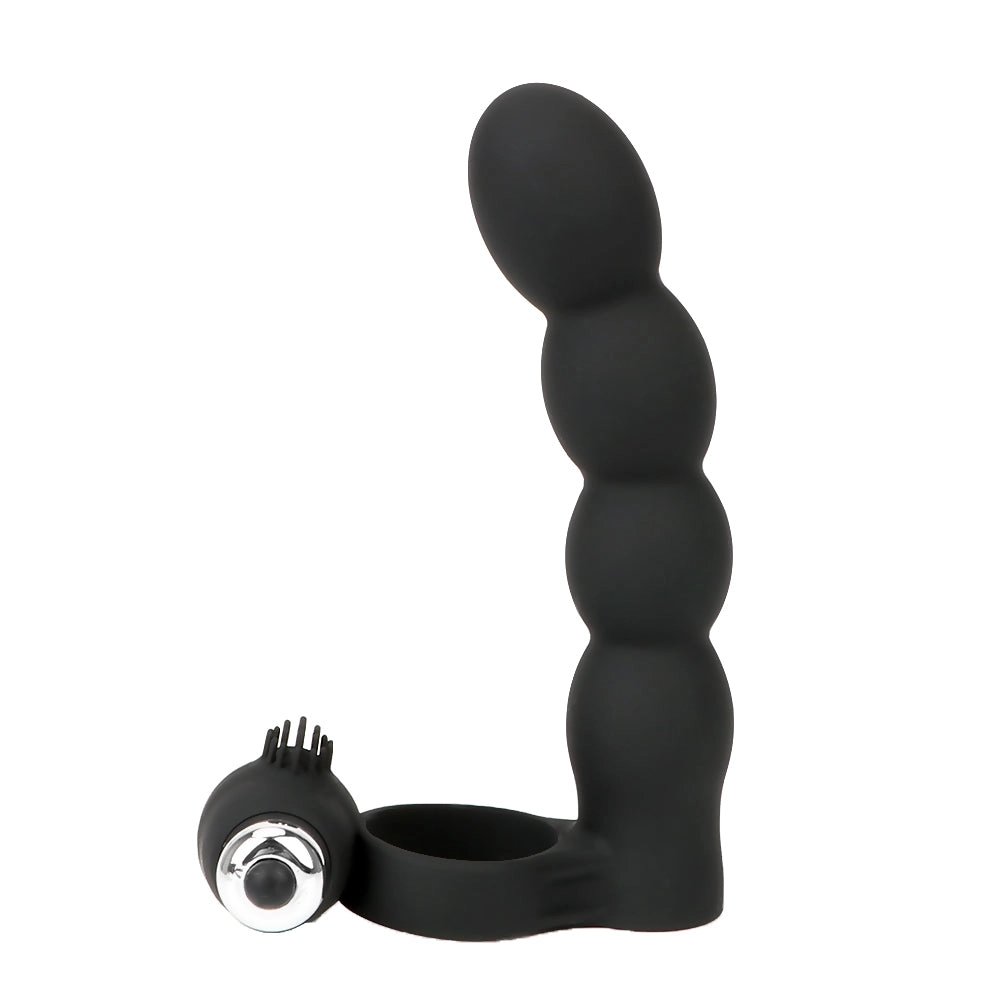 Prostate Massager Double Penetration Anal Bead Plug Vibrator Cock Vibrator Ring Strap-on Dildo Sex Toys for Men Couple