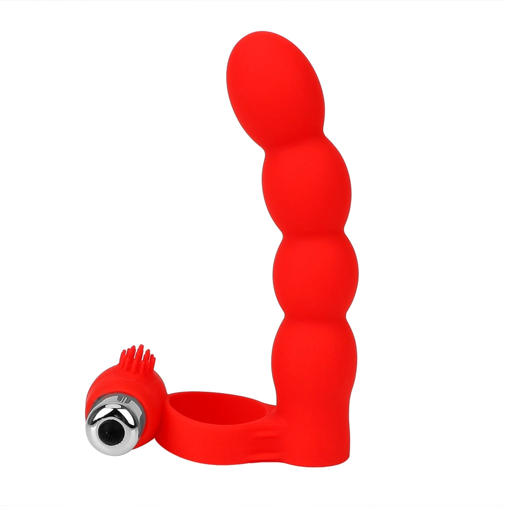 Prostate Massager Double Penetration Anal Bead Plug Vibrator Cock Vibrator Ring Strap-on Dildo Sex Toys for Men Couple