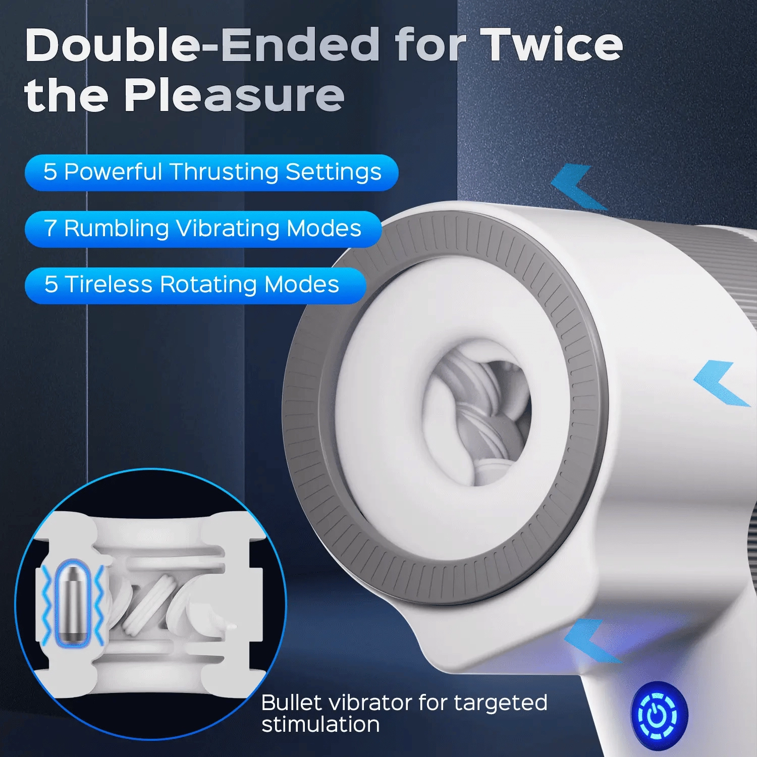 Pulsar - Double-Ended Handheld Vibrating Thrusting & Rotating Automatic Male Masturbator