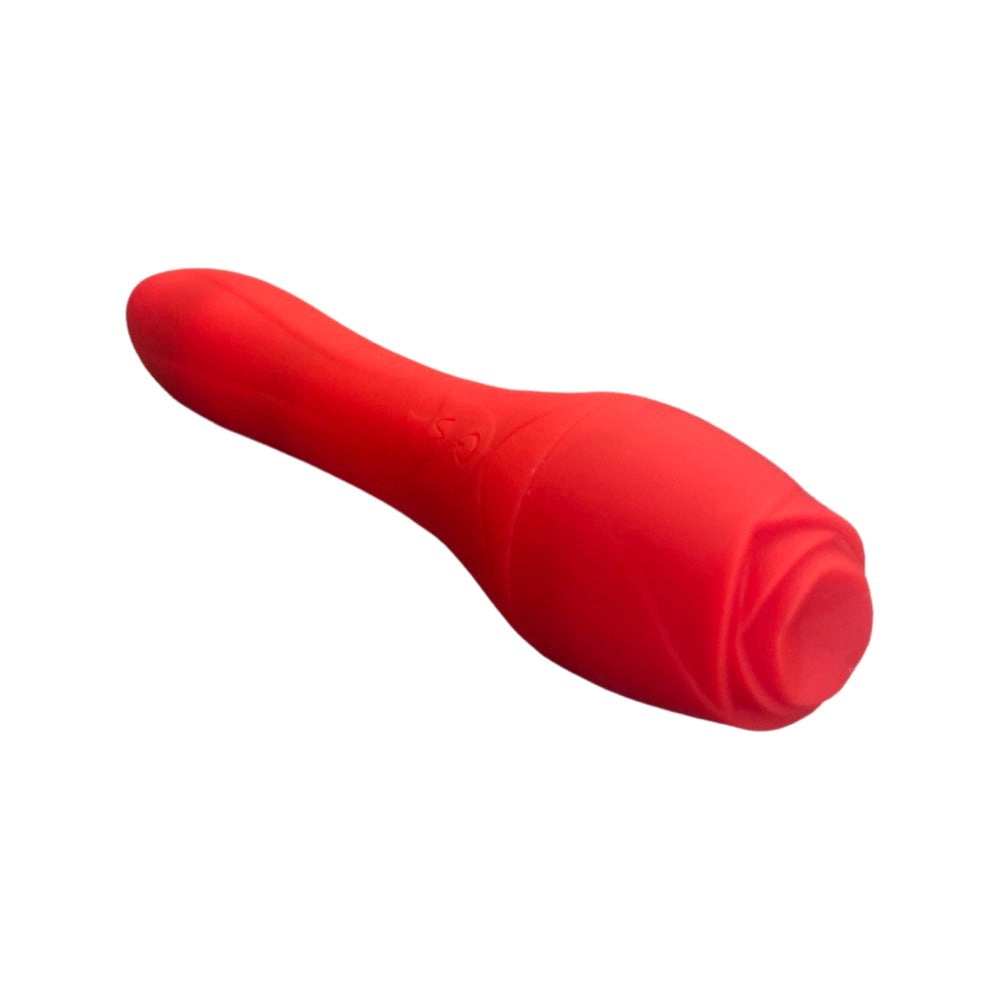 Red Rose Themed Warming Vibrating Silicone Dildo