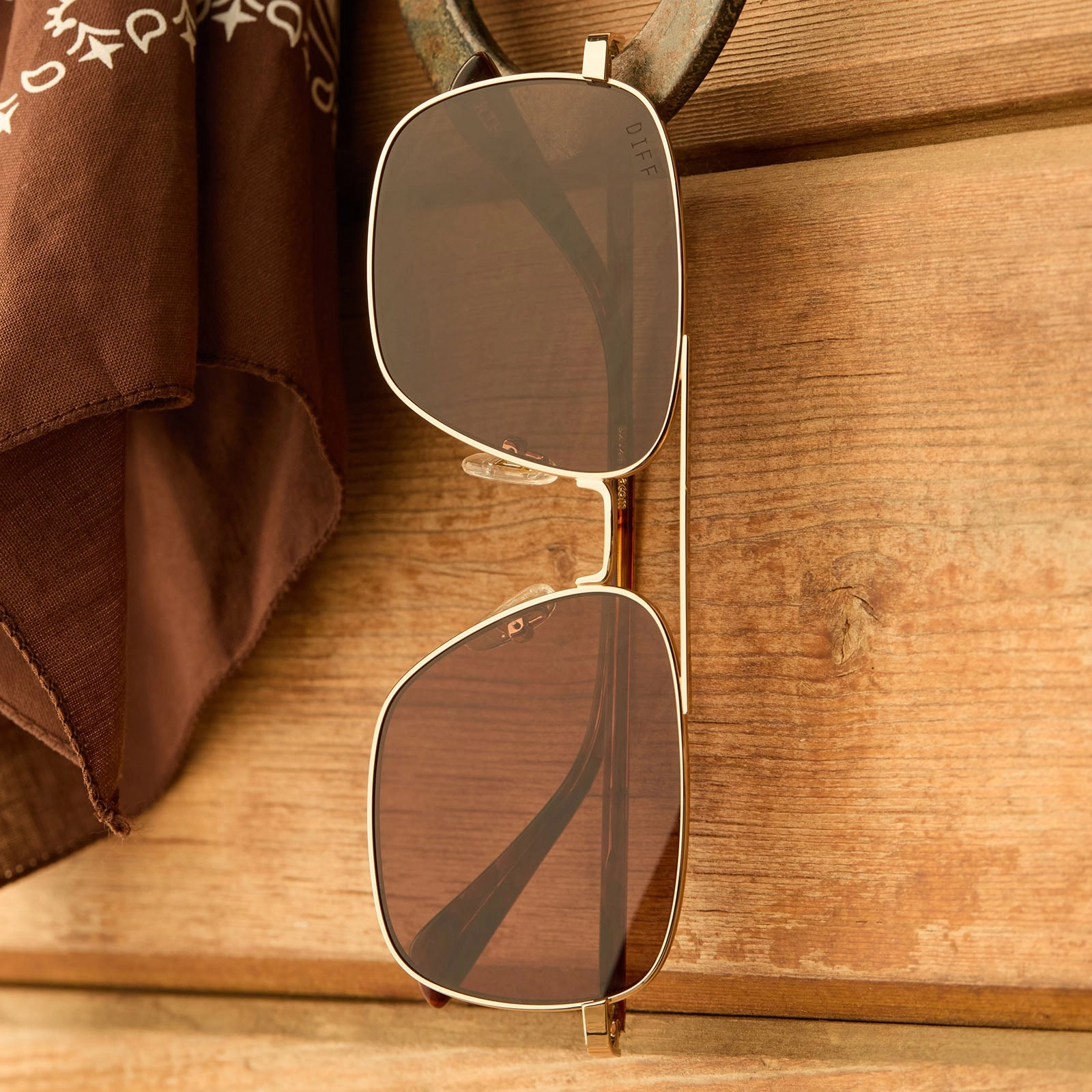 RIP WHEELER - WESTERN GOLD   MARBLED BROWN W BOLD BROWN   POLARIZED SUNGLASSES