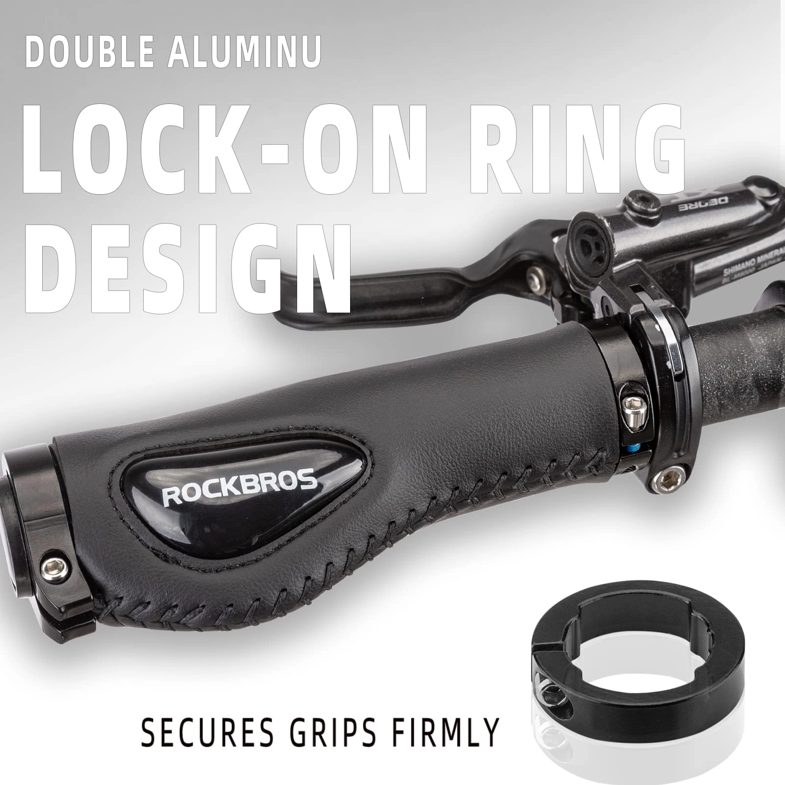ROCKBROS Bike Handle Grips Ergonomics Design Soft Gel Dual Lock