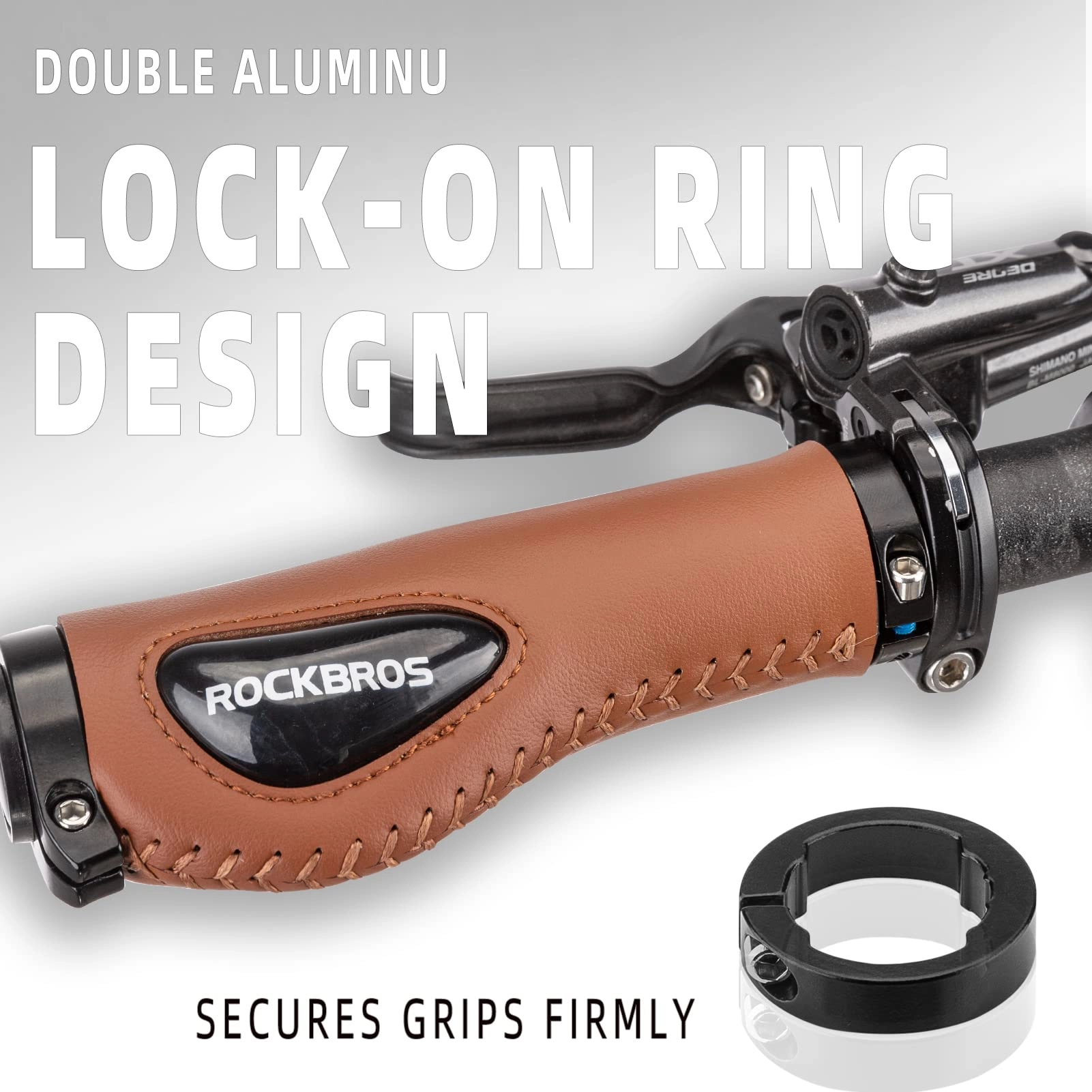 ROCKBROS Bike Handle Grips Ergonomics Design Soft Gel Dual Lock