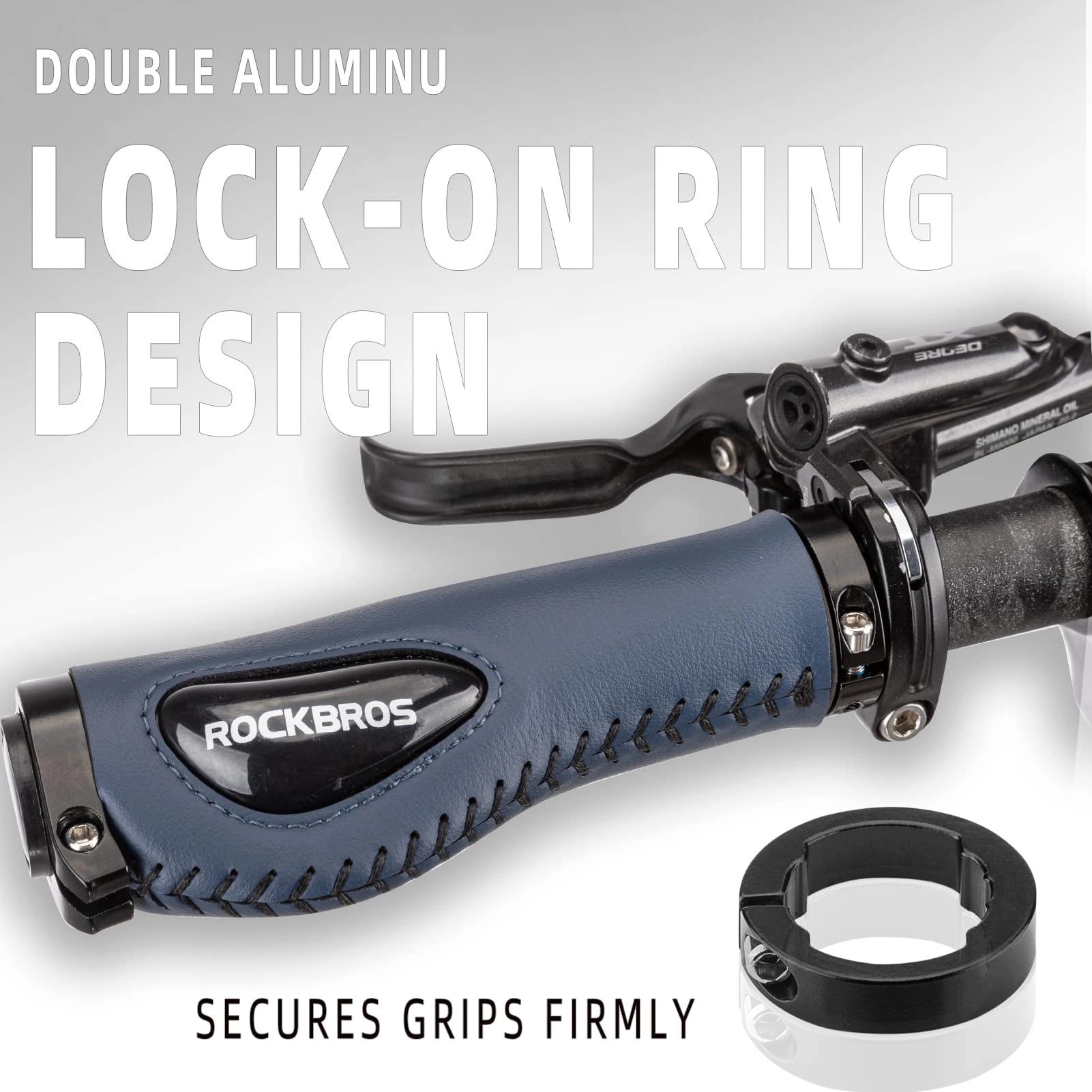 ROCKBROS Bike Handle Grips Ergonomics Design Soft Gel Dual Lock