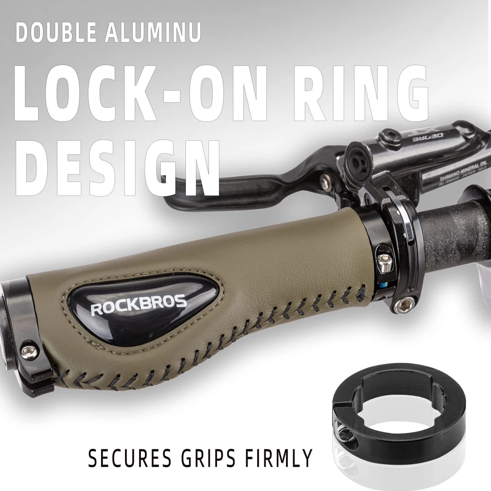 ROCKBROS Bike Handle Grips Ergonomics Design Soft Gel Dual Lock