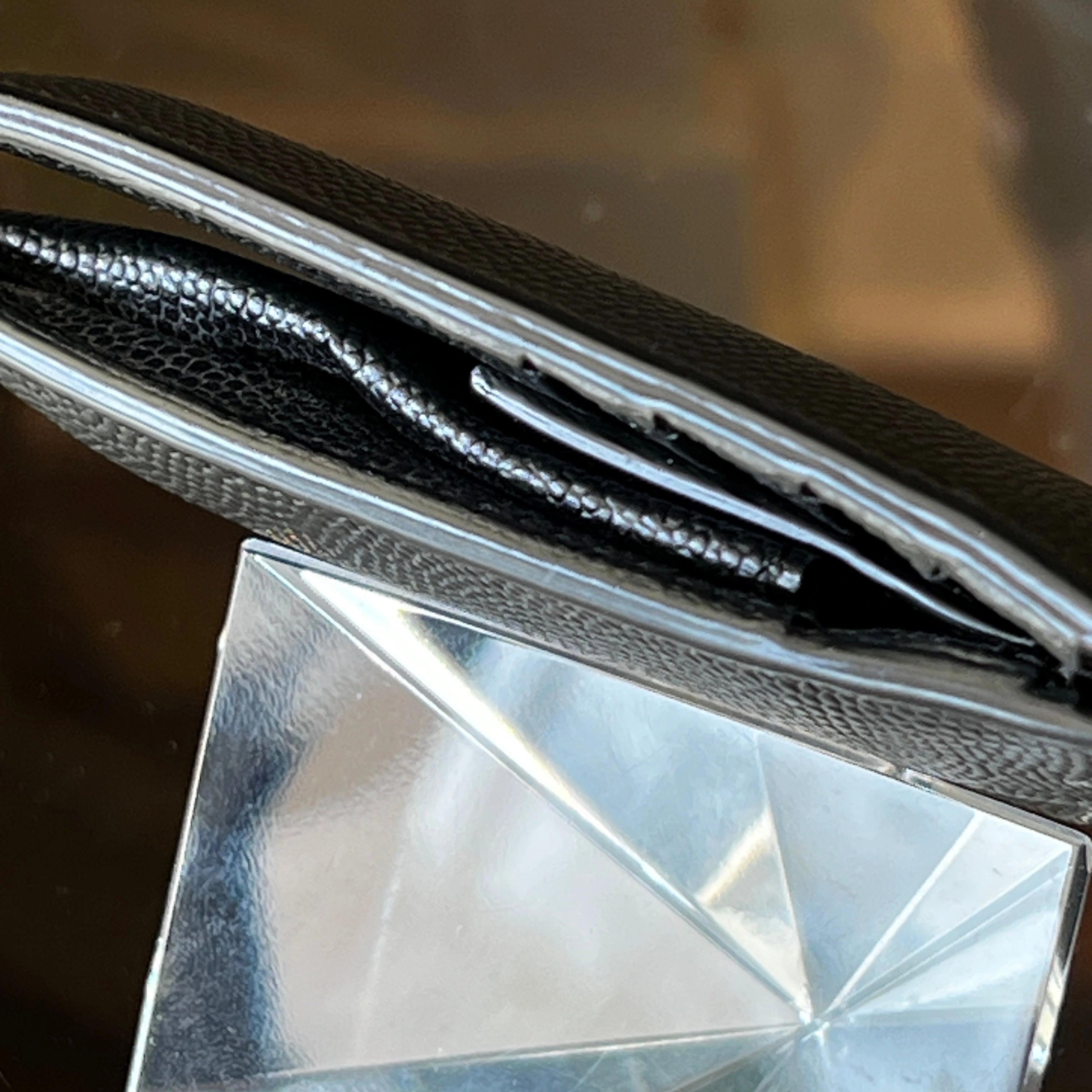 SAINT LAURENT East West In Grain De Poudre Embossed Leather Wallet