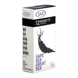 SAX, 56mm Condoms (Bigger Fit) - 12 pack