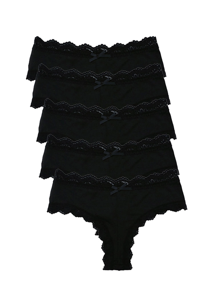 Sexy Lace Mid-Waist Bowknot Briefs
