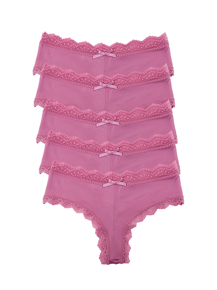 Sexy Lace Mid-Waist Bowknot Briefs