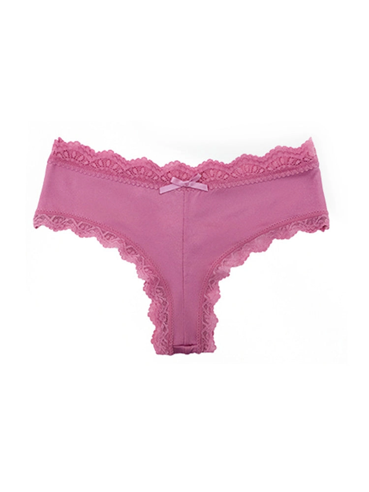 Sexy Lace Mid-Waist Bowknot Briefs