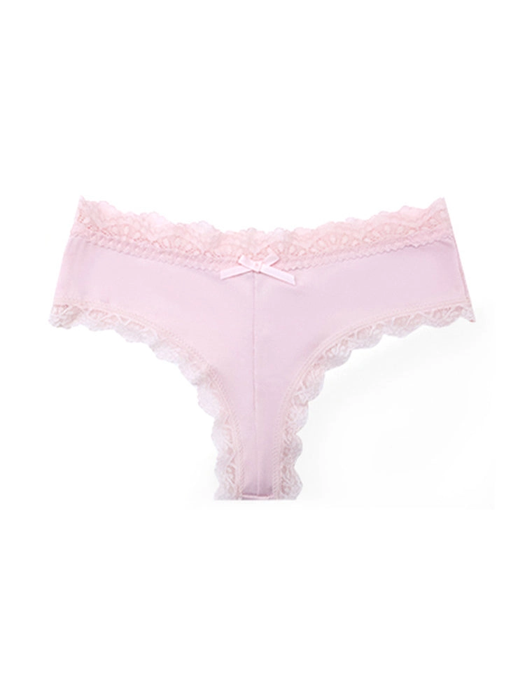 Sexy Lace Mid-Waist Bowknot Briefs