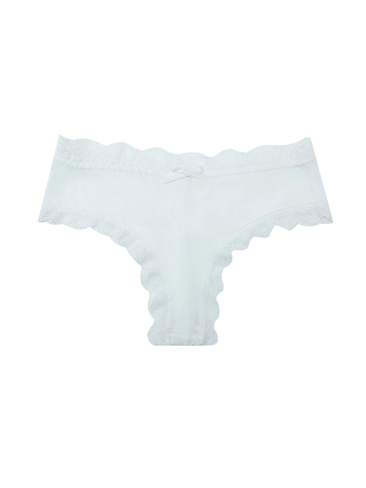 Sexy Lace Mid-Waist Bowknot Briefs