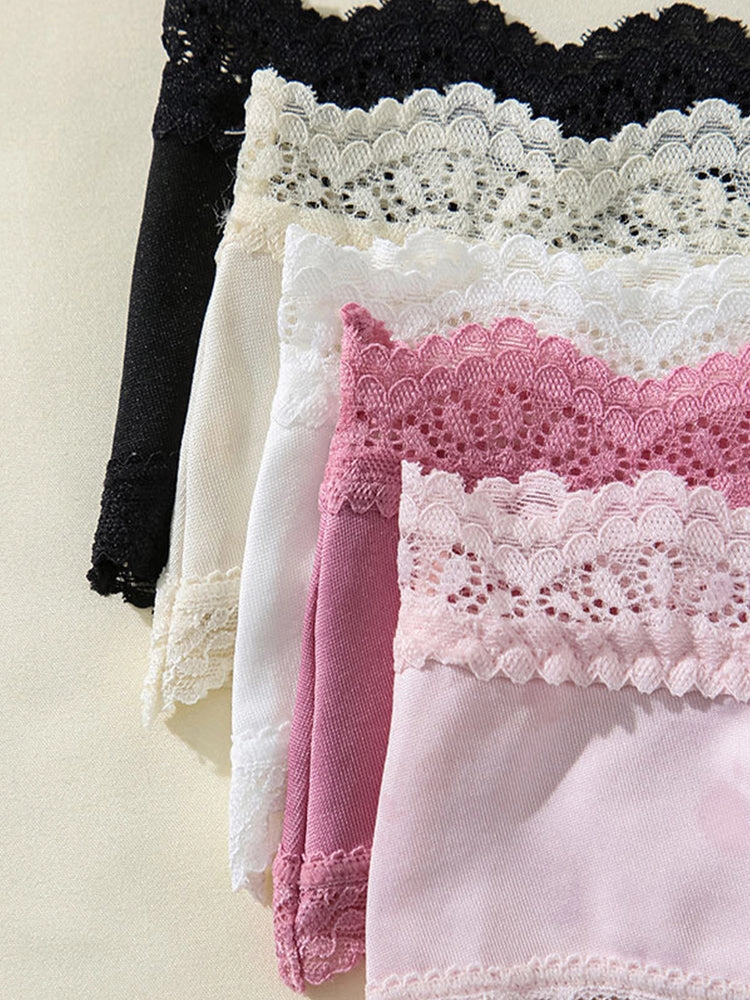Sexy Lace Mid-Waist Bowknot Briefs