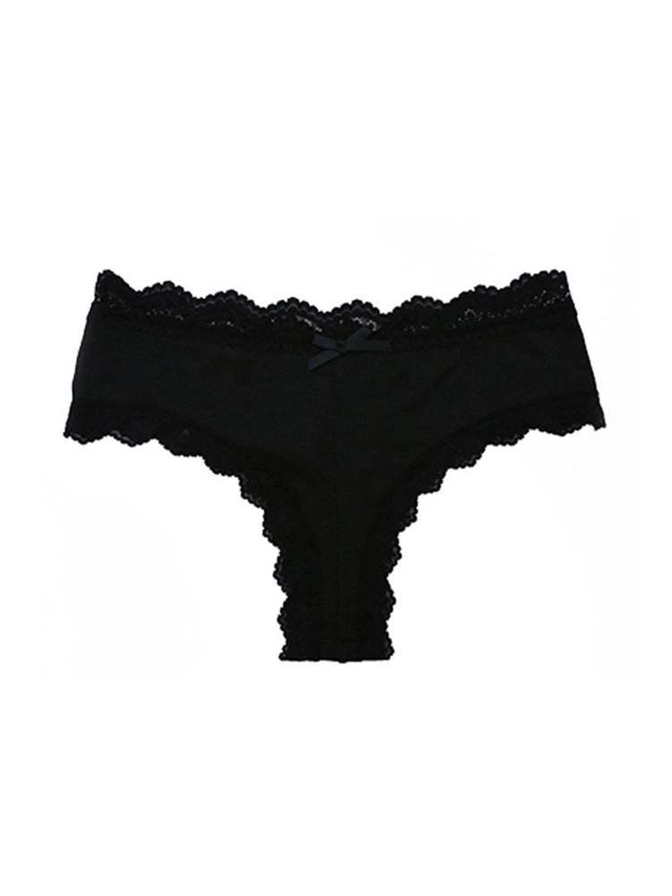 Sexy Lace Mid-Waist Bowknot Briefs